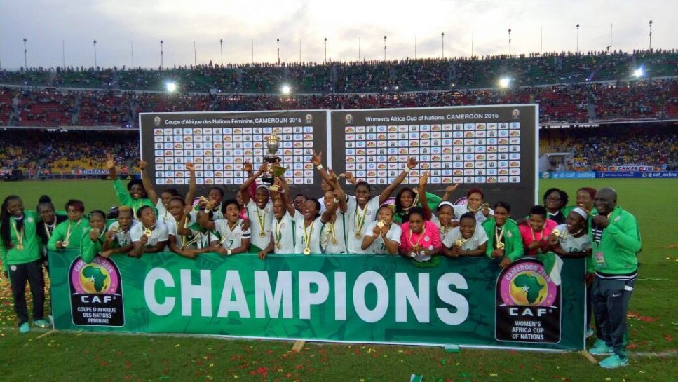 Super Falcons release AWCON trophy