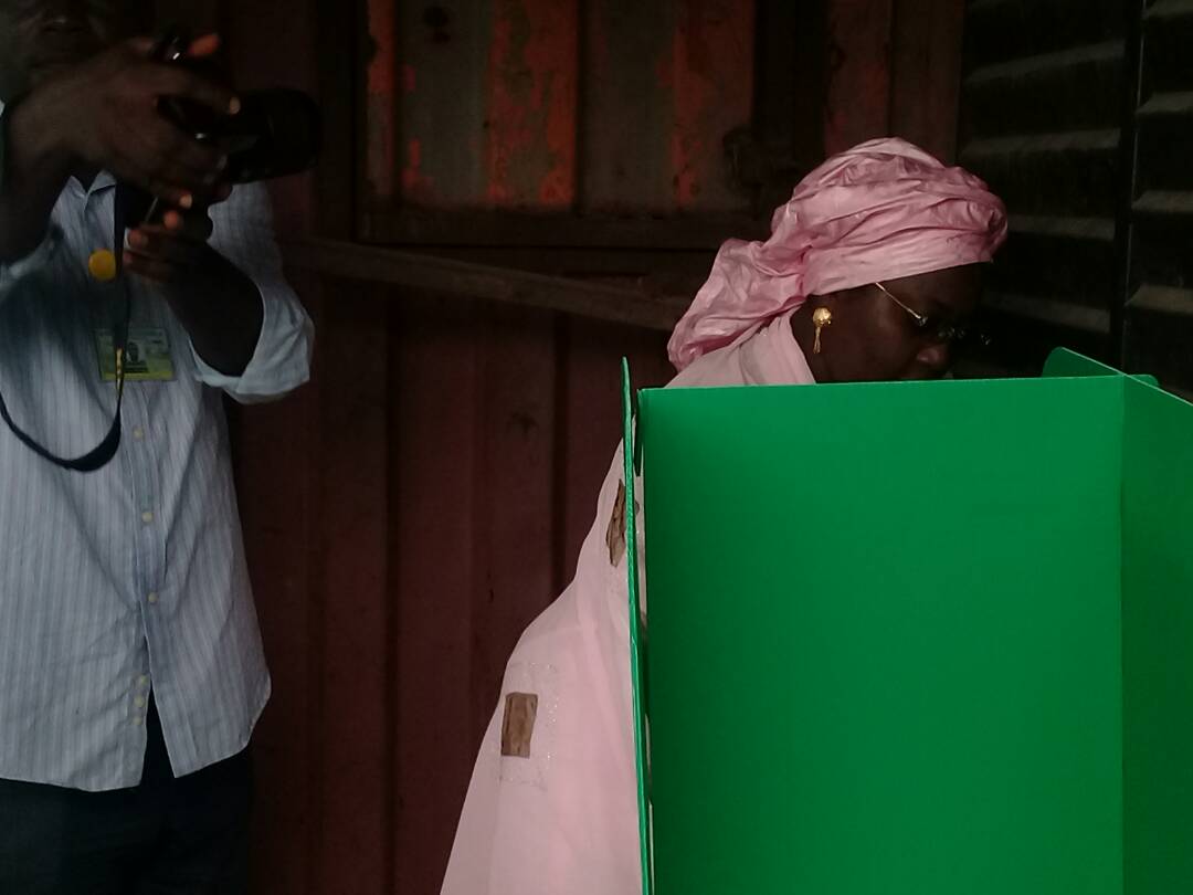 #LagosCouncilElections: Adebule votes, inspects other polling units