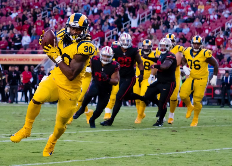 Goff, Gurley shine as Rams hold off 49ers in wild encounter