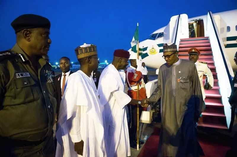 President Buhari returns to Nigeria after trip to London