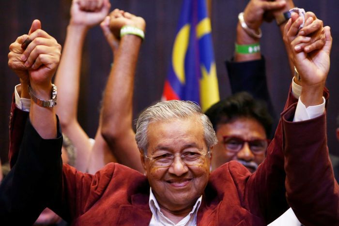 Mahathir Mohamad, 92, elected leader after shock win in Malaysia