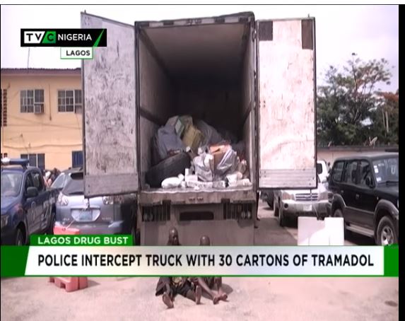 Lagos police intercepts truck filled with tramadol