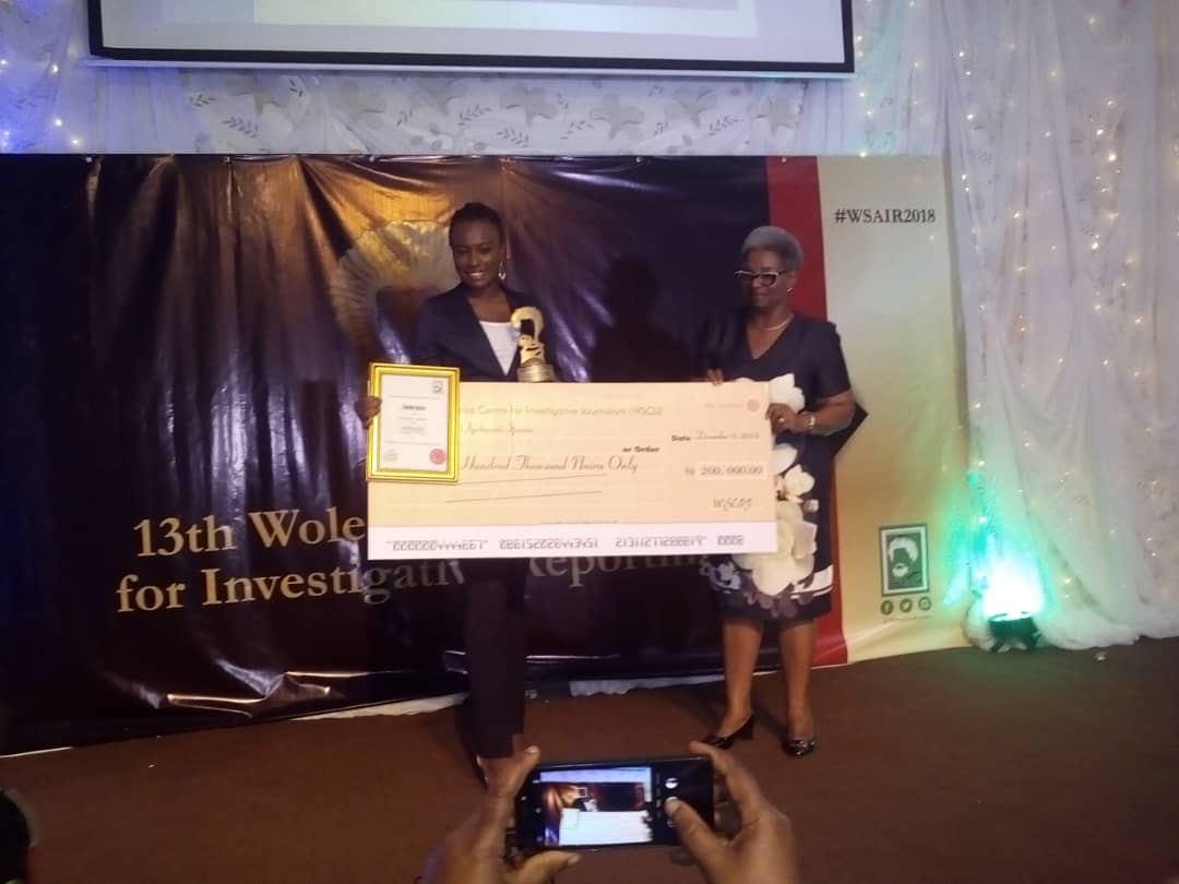 TVC News’ Sharon Ijasan wins Wole Soyinka’s Investigative Reporting award