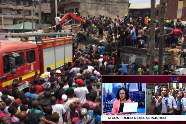 #LagosBuildingCollapse: 12 persons confirmed dead, 43 injured (LIVE UPDATE)