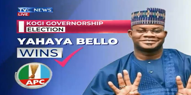 BREAKING: INEC declares Yahaya Bello winner in Kogi governorship election
