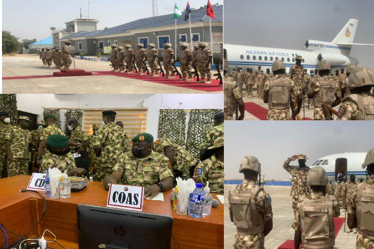 New service Chiefs visit ATF command Operation Lafiya Dole in Maiduguri