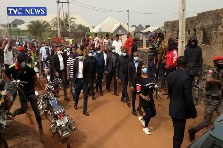 Video: Okowa visits scene of Gas Plant explosion in Agbor