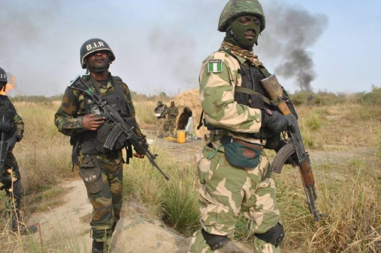 Nigerian Troops in firefight with ISWAP terrorists in Marte, Borno State.