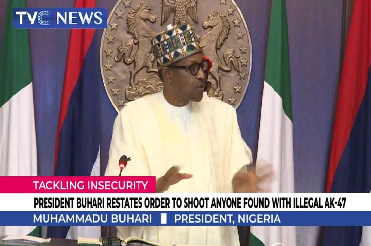 Again, Buhari orders security operatives to shoot anyone found with illegal AK47