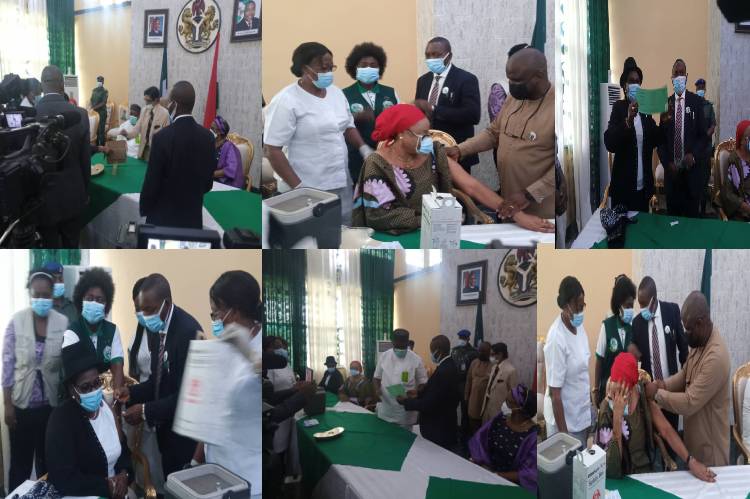Governor Ugwuanyi, Deputy, Chief Judge receive Covid-19 vaccination