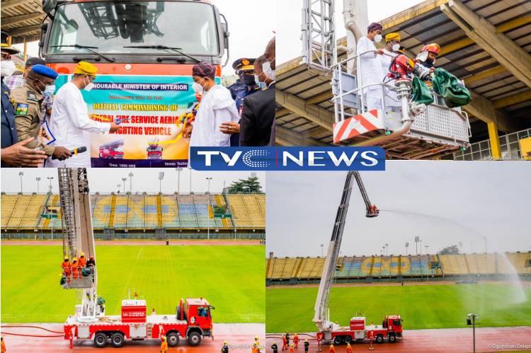 PHOTOS: Sanwo-Olu inaugurates DG-54 Aerial Platform Firefighting Truck