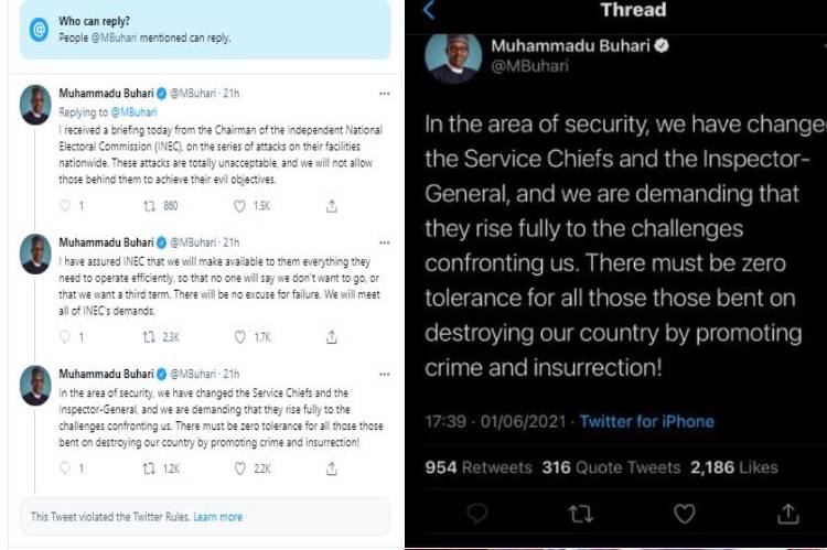 FG accuses Twitter of double standards over deletion of President Buhari’s tweets on insurrection