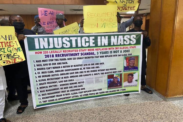 National Assembly Staff protest non absorption into service