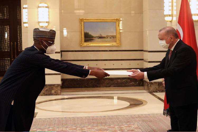 Nigerian ambassador presents credentials to President Erdogan, pledges to strengthen bilateral relations with Turkey