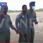 Military authorities celebrate heroic survival of one of it's fighter pilots