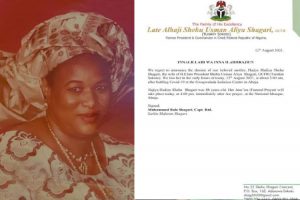 COVID-19: Wife of late fmr President Shehu Shagari, Hadiza dead from complications