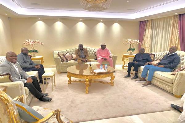 Senators Abiru, Bamidele, Yayi, Others visit Asiwaju Tinubu in London