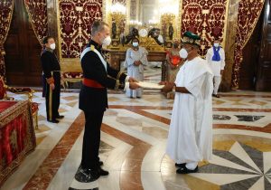  Nigeria’s Ambassador to Spain Demola Seriki presents his letter of credence to King Felipe VI in Madrid