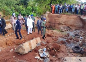 Gov. Ugwuanyi inspects Atavu bridge ravaged by erosion, orders immediate intervention