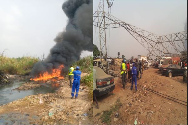 LASEMA averts disaster as Iyana-Odo pipeline explodes, powerline collapses