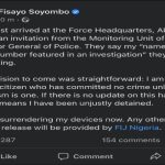 Nigeria Police Foprce detain investigative Journalist, Fisayo Soyombo