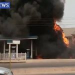 Anambra fire service puts out fire at Mobil gas station in Awka
