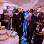 Photo: President Buhari cuts 79th birthday cake in Turkey
