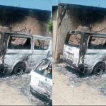 Angry mob set ablaze customs vehicles