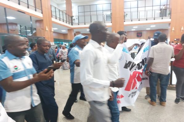 National Assembly Staff protest non-payment of minimum wage arrears