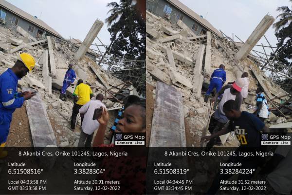 3 Storey Building under Construction in Yaba Lagos Collapses