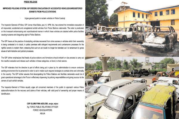 IGP orders evacuation of impounded, accidented, unregistered vehicles from stations