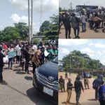 ASUU strike: University Students continue protest, block entrance to Aiport gate in Benin