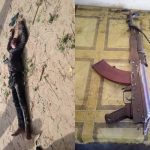 At least, one notorious bandit  was killed, an AK47 riffle and eighteen rounds of live ammunition were recovered in Zamfara Village during fierce gun battle with security operatives on Sunday.