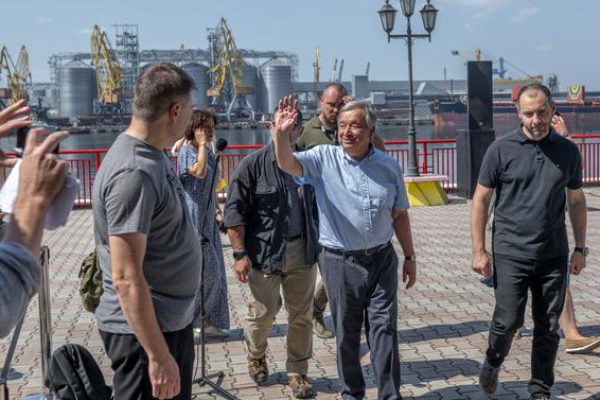 UN chief Guterres visits Port of Odesa, calls for unimpeded access to Ukrainian grain