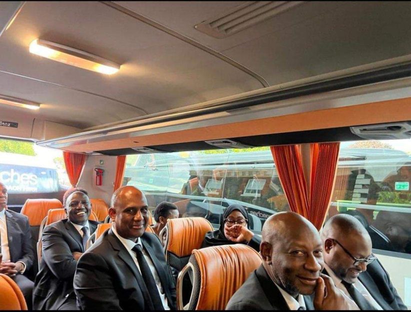 Mixed feelings as African leaders ride to Queen Elizabeth’s funeral in bus