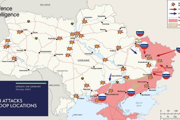 Russian Map shows Losses in Ukraine