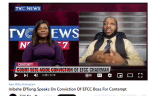 VACATION ORDER OF CONTEMPT AGAINST EFCC IS QUESTIONABLE - INIBEHE EFFIONG