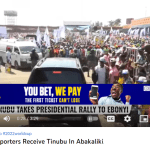 Massive Crowd Welcomes Tinubu in Ebonyi, Lagos Next