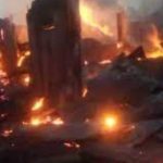 Fire Fighters Battle to Put Out Onitsha Main Market Fire