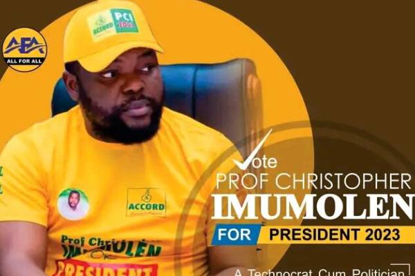 I am a representative of the Youth in the 2023 Presidential Race - Imulomen