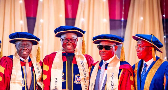 Sanwo-Olu, Wike Makinde bag doctorate degrees