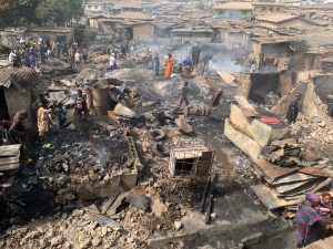 Fire razes spare parts market in Ibadan