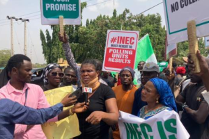 Protest rocks Enugu collation centre as INEC yet to declare winner