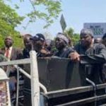 PDP, ATIKU TAKE PROTEST TO INEC HQ IN ABUJA