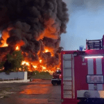 Massive fire erupts in Crimea after Ukrainian drones strike oil depot