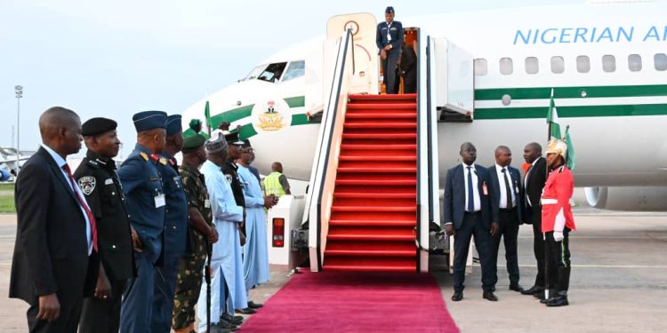 President Tinubu returns from ECOWAS Summit in Guinea-Bissau